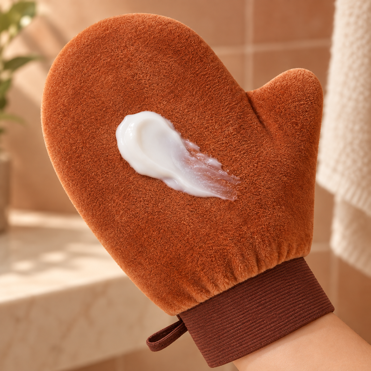 Body Care Application Mitt for Lotion and Massage Use